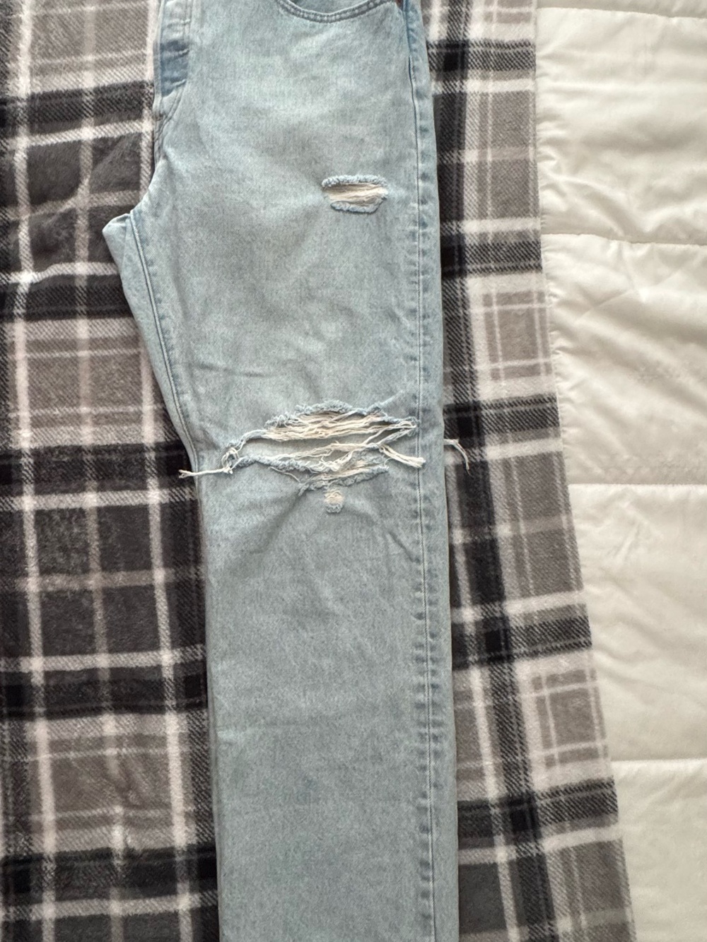 Levi's Light Blue Straight Leg Ripped Jeans